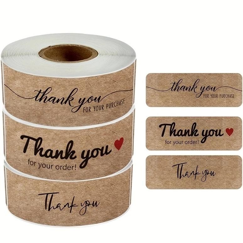 

120pcs/roll Kraft Paper Thank You Stickers DIY Gift Packaging Decoration for Personalized Gifts and Business Label