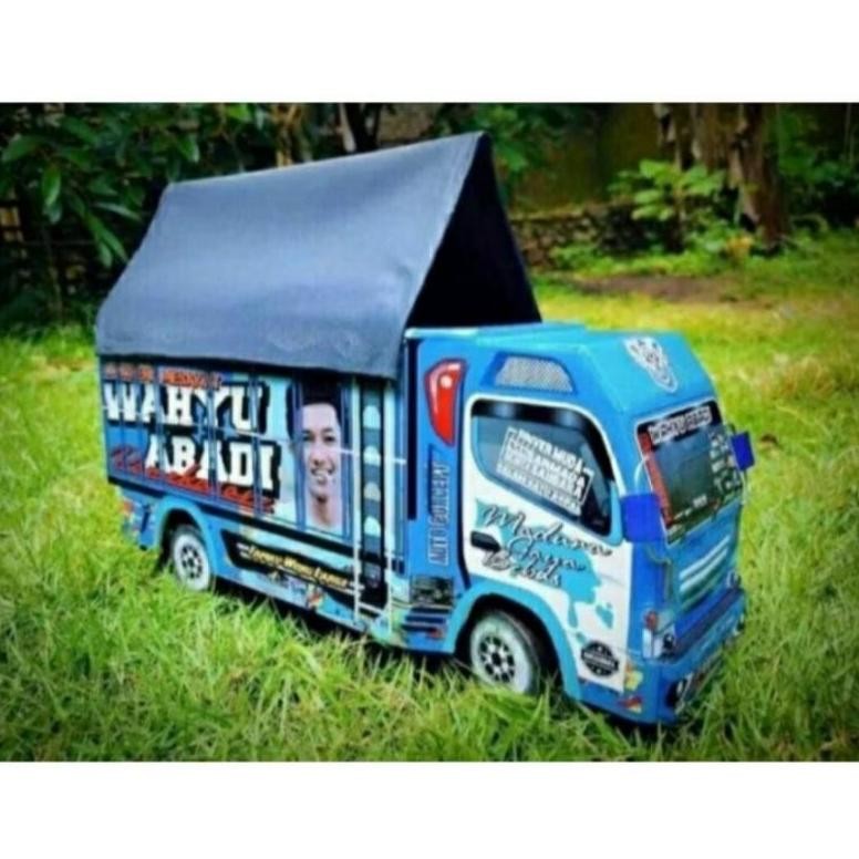 Promoo Mainan Anak Truk Oleng Kayu Remote Control Terlaris Wahyu Abadi Di Lengkapi Lampu Dan Terpal 