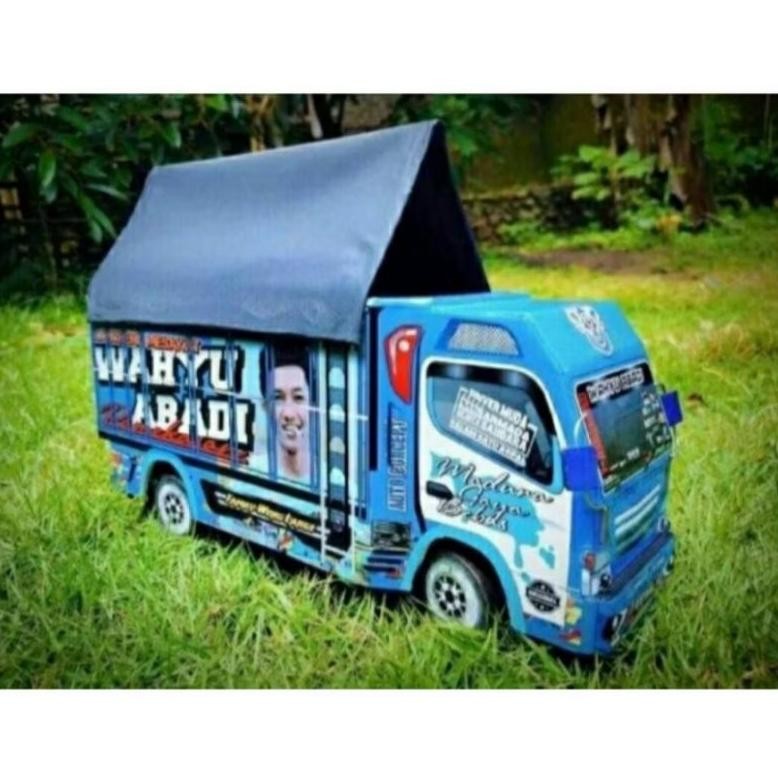Promoo Mainan Anak Truk Oleng Kayu Remote Control Terlaris Wahyu Abadi Di Lengkapi Lampu Dan Terpal 