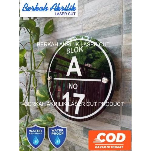 baru nomor rumah acrylic no rumah minimalis modern bentuk bulat laser cut