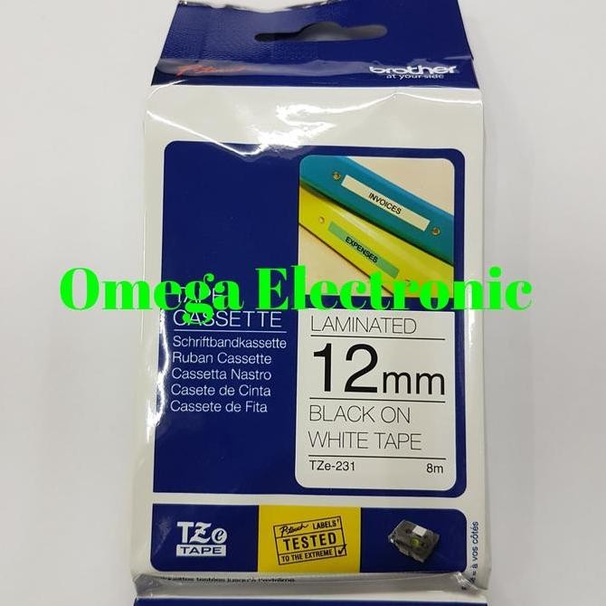 

Brother Label Tape 12mm TZE-231 Black on White TZE 231