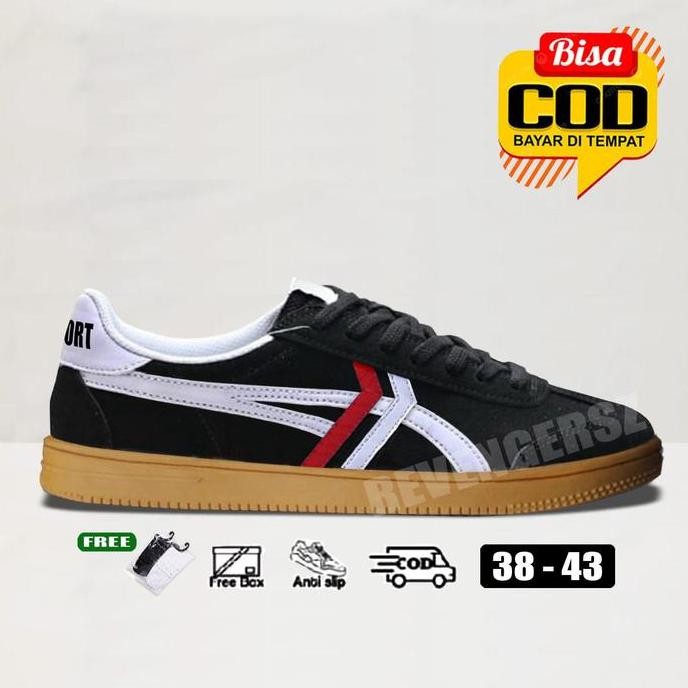 Sepatu Hitam [Free Kaos Kaki] Sepatu Formal Casual Pria Wanita Sneakers Sepatu Kasual Kerja Kuliah S