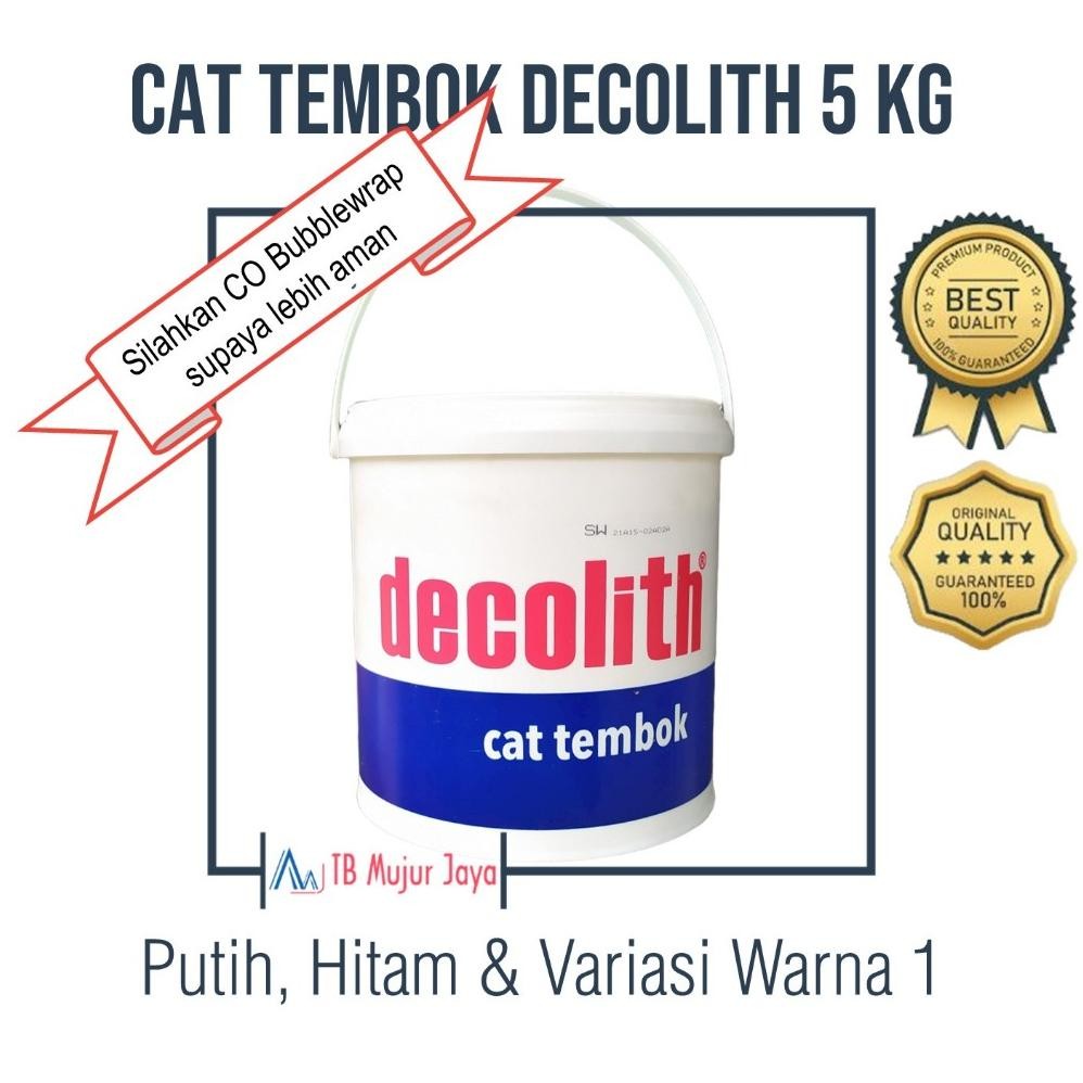DECOLITH 5 kg READY SEMUA WARNA SESUAI DESKRIPSI Cat Tembok Putih Hitam dan  Variasi Warna 1