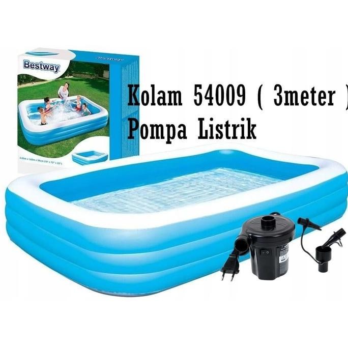 KOLAM RENANG ANAK KOTAK POLOS BESTWAY UKURAN BESAR ( 305 CM ) 54009