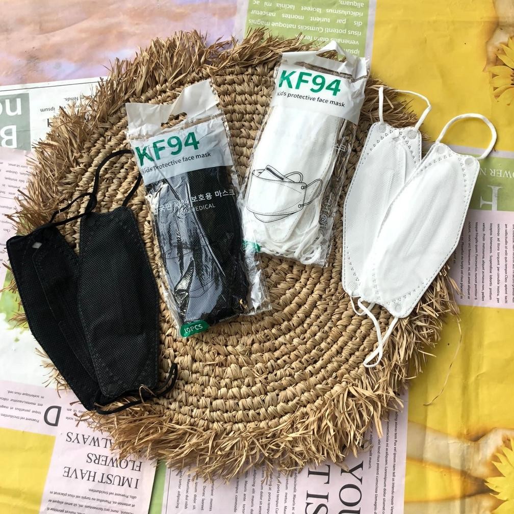 Masker Kf94 Anak Careion Ynb Polos Isi 10Pcs Laris Hitam Putih Y&B Trending