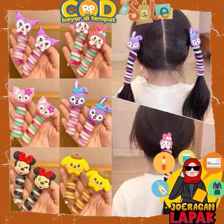 Kuncir Ikat Rambut Spiral Sanrio Lotso - Karet Kunciran Kepala Anak Lucu Karakter Tali Kuda Tinggi B