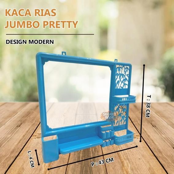 Kaca Rias - Cermin Gantung Tembok Dan Rak Plastik Dinding Makeup Kamar Mandi Kosmetik Mirror Best Se