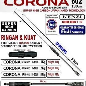 JORAN KENZI CORONA 602 SPINNING Fuji Guides 6-15lbs 8-17lbs 10-20lbs pancing mancing