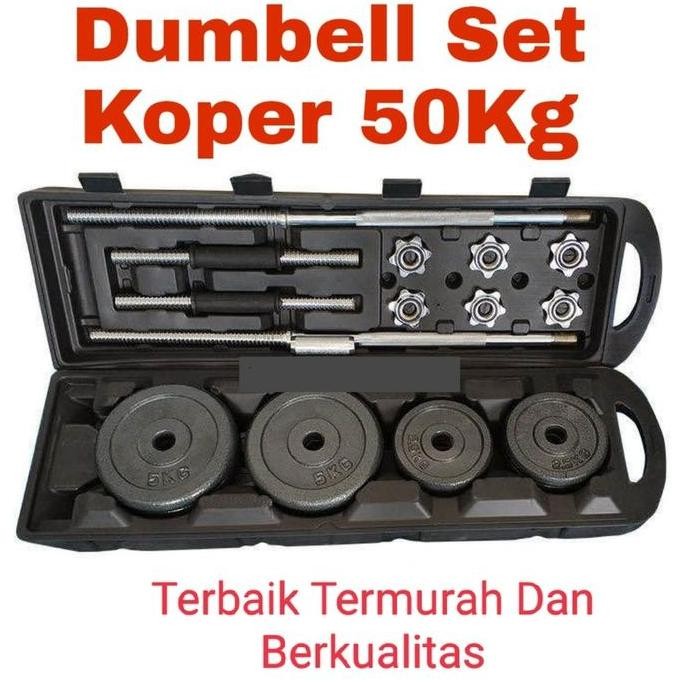 Dumbell Set Max 50KG Barbel Set Dumbel Dumbel Alat Fitnes Gym