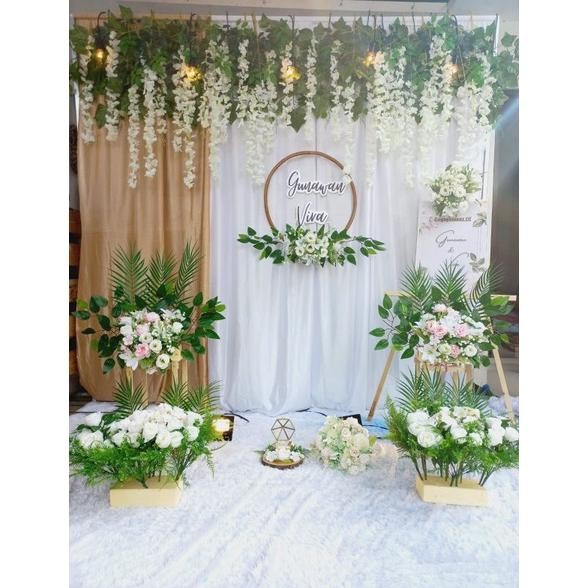 [Paket Hemat Variasi 1 Sisi Daun Wisteria] / Dekorasi Lamaran Backdrop Variasi/Dekorasi Lamaran/Akad