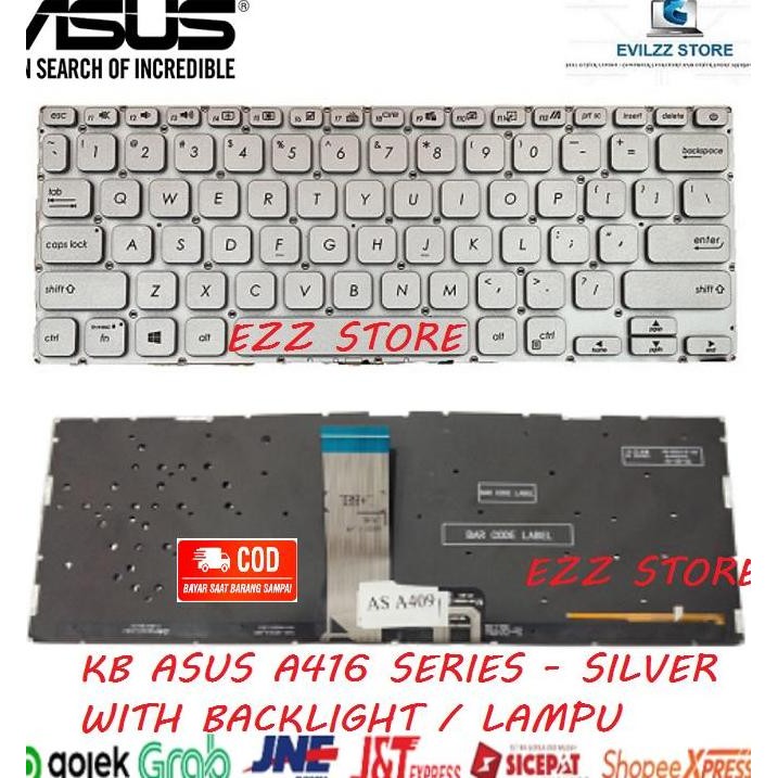 BEBAS ONGKIR - KEYBOARD ASUS A416 A416E A416EA A416EAO A416EP A416J SILVER BACKLIGHT