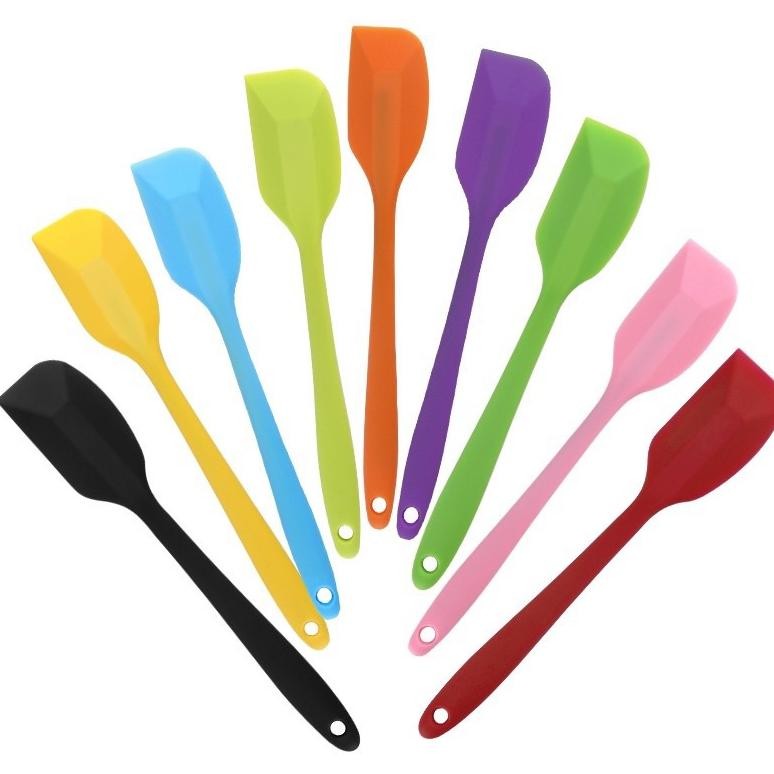Spatula Bahan Plastik Silikon Sodet Anti Lengket Tahan Panas Sekol Kue Trending