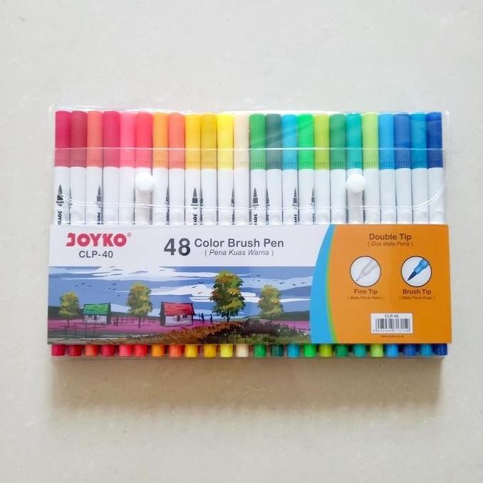

Sale Color Brush Pen / Pena Kuas Warna Joyko Clp - 40 / 48 Warna Baru