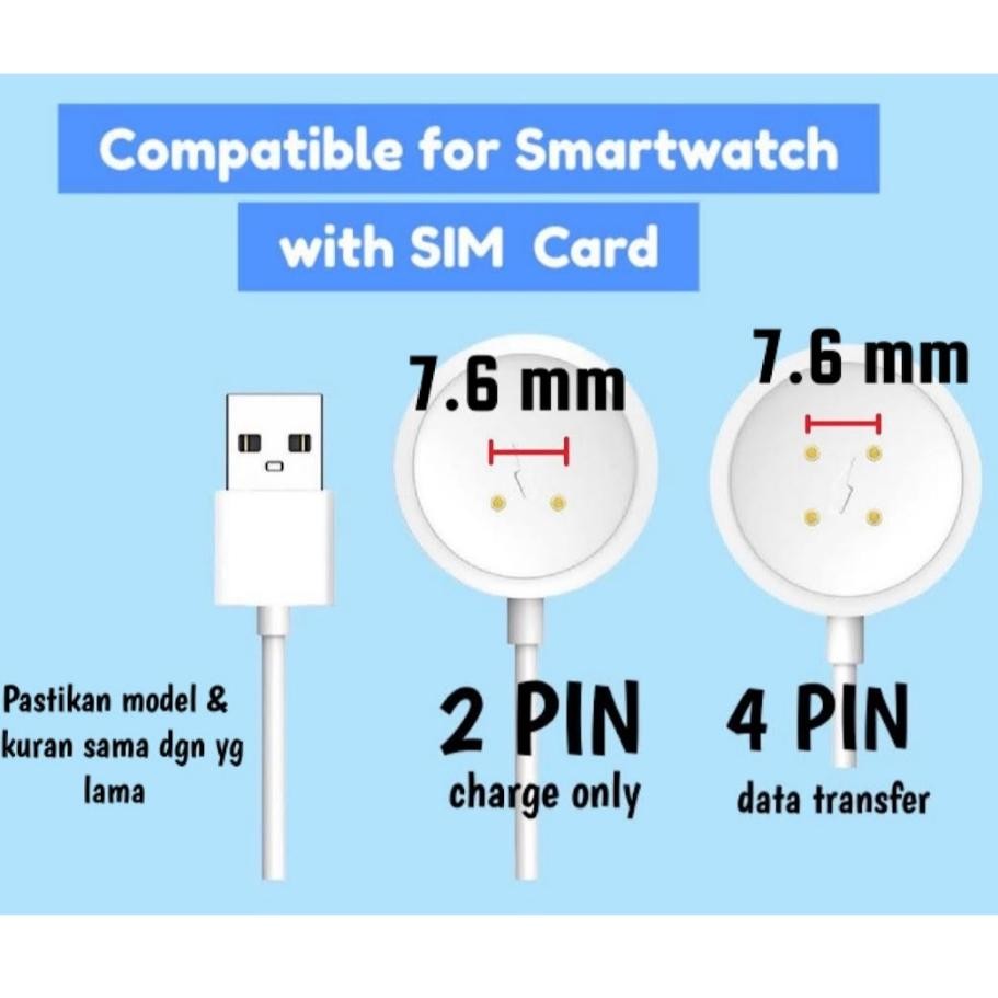 READY STOK RC Kabel smartwatch kabel pengisi daya magnetis pengisi daya DS8/DW89/DW88/DW98/S12/S9 Ul