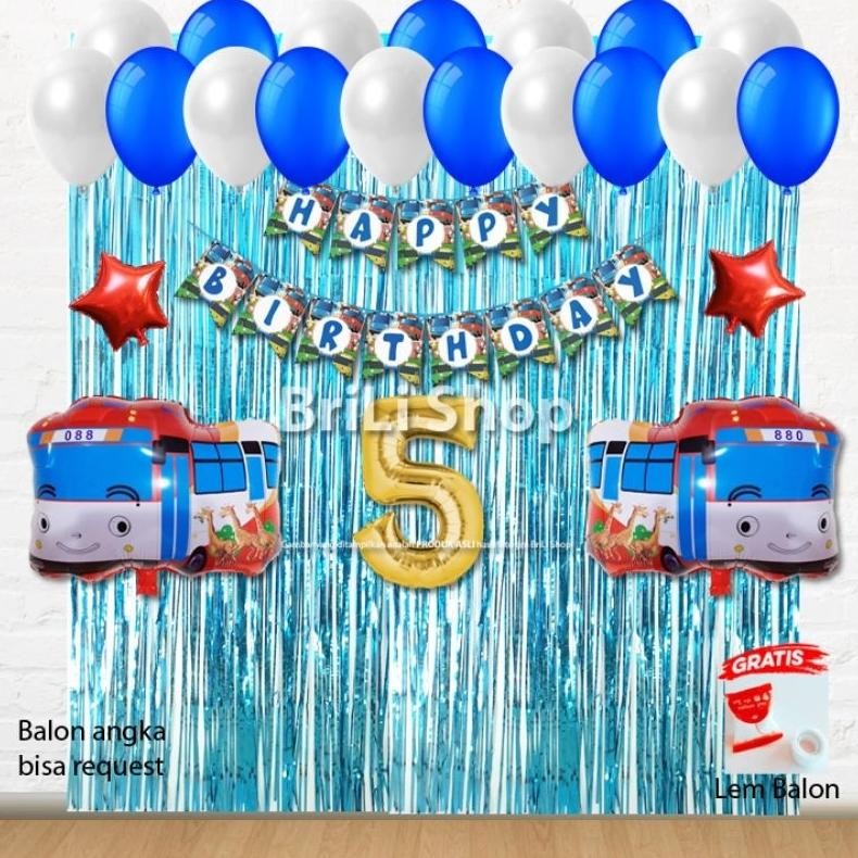 Paket Set Dekorasi Ulang Tahun Anak Bus Tayo | Pesta Ultah