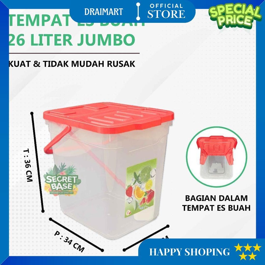 Toples Es Buah - Bonus Gayung / Tempat Es Buah Besar/ Aquarium Es Buah Sale