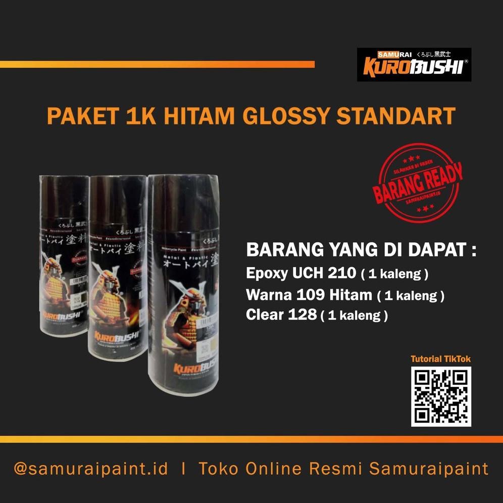 Paket 1K Hitam Glossy Standart, Samuraipaint, Cat Semprot