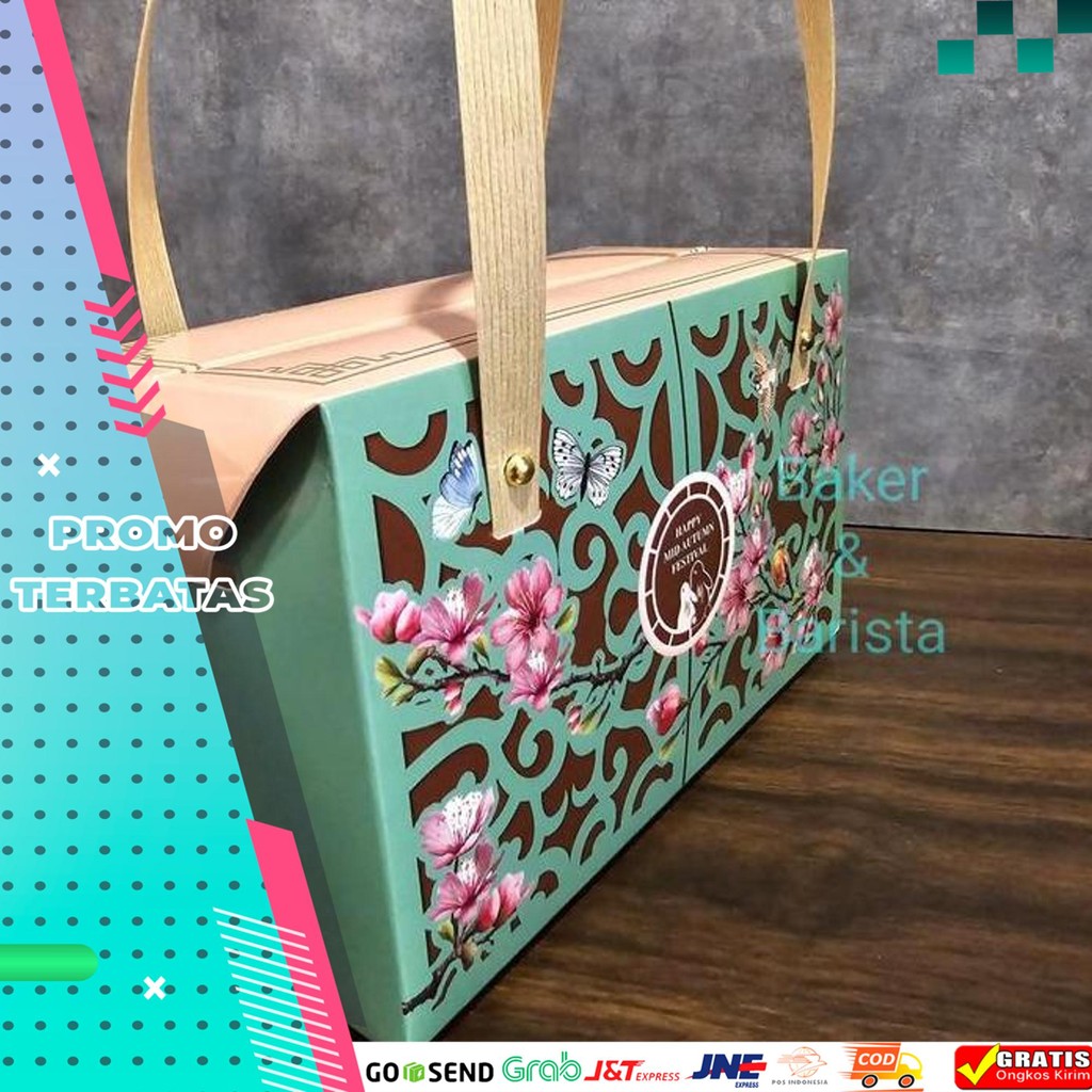 

MOONCAKE BOX MCB 100GR 4 JAVA GREEN 19X9X12 BOX KUE BULAN TOPLES DUS HAMPERS KUE KERING GOODIE BAG GIFT