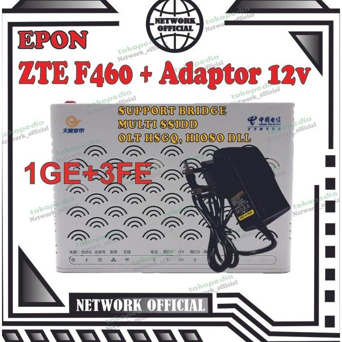 (Expert) EPON ZTE F460 V6 ONU ONT 1GE 3FE TEL USB Wifi SUPPORT MODE BRIDGE