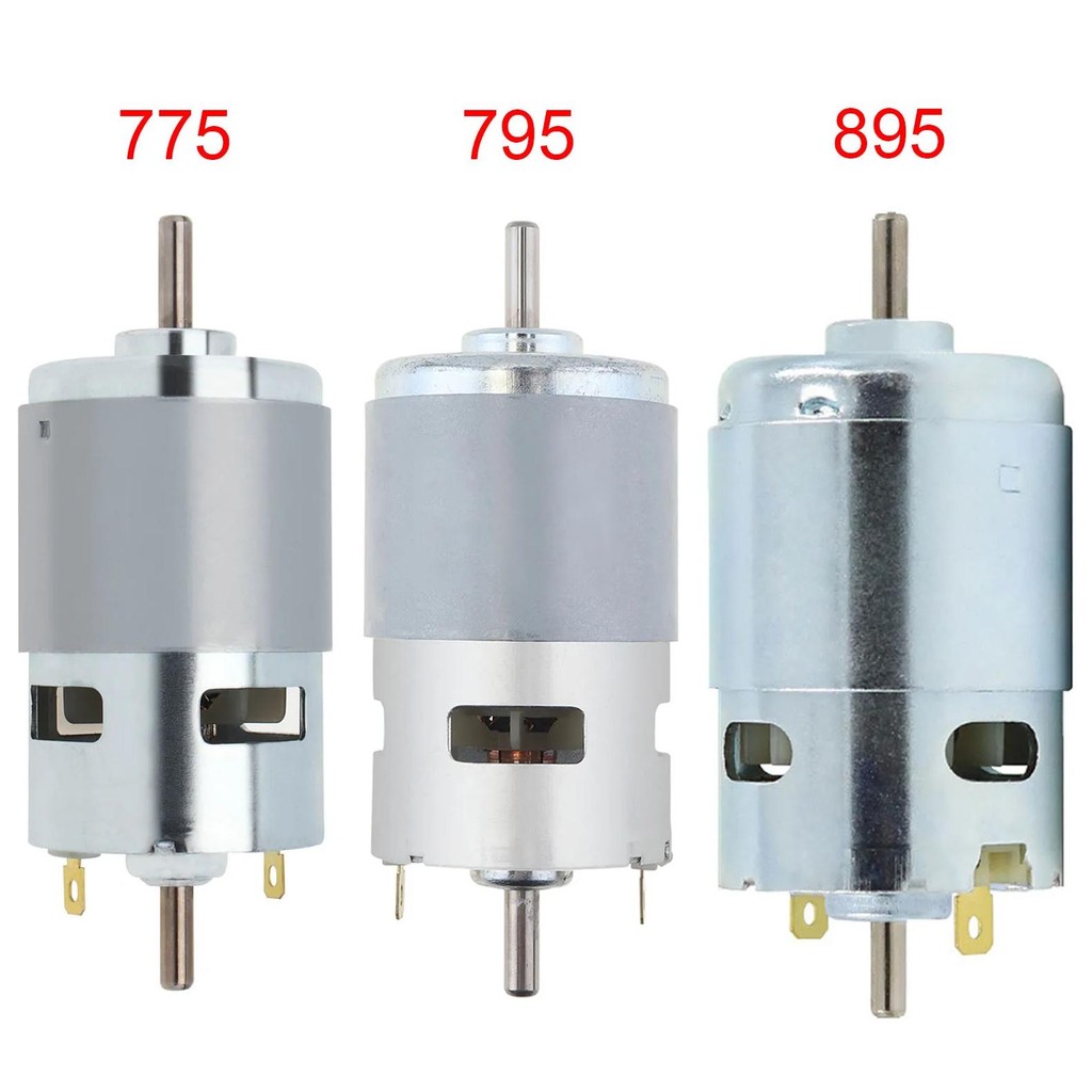 775/795/895 Dc Motor 12/24V Double Output Shaft Micro Motor With Double Ball Bearing For Diy Tools E
