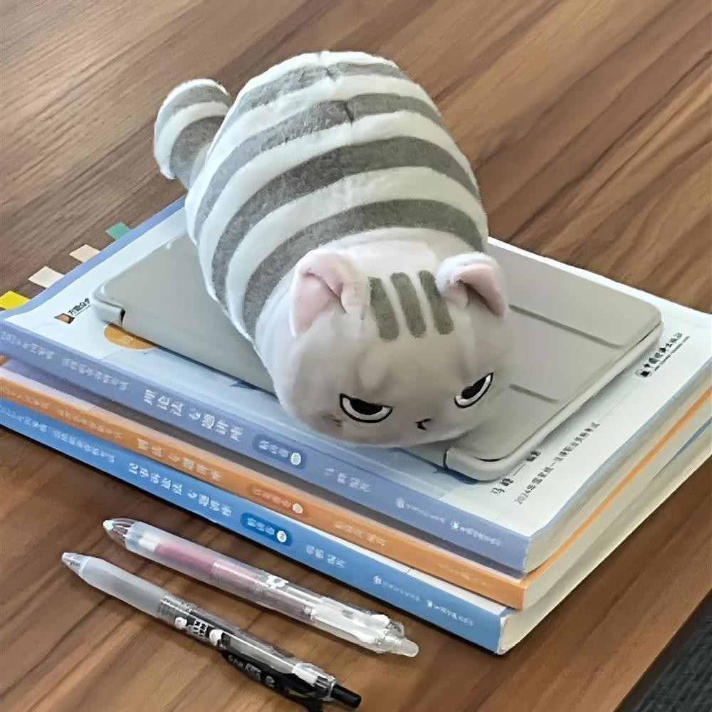 

Kotak Pensil Penyimpanan Kucing Plush/Kotak Pensil Kapasitas Besar Pelajar yang Imut