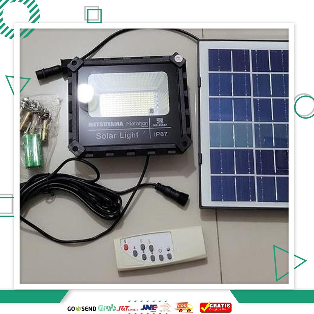 Ms-9650A Lampu Sorot Solar Panel 50 Watt Mitsuyama + Remote