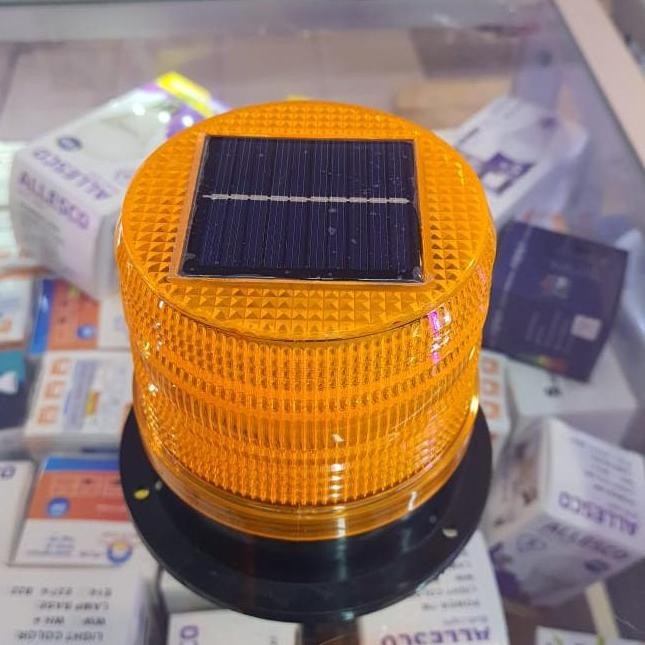 Lampu Rotary Warning Light Solar Panel Tenaga Surya Lampu Rotari Mini