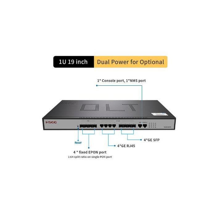 Olt Hsgq Epon E04R E04Id L3 4Pon Sfp Px20+++ 4*1G Sfp+ Ac+Dc +Sfp 9Db New Stok
