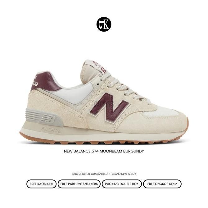 Sepatu New Balance 574 Moonbeam Burgundy Original Bnib / Sneakers (Best Quality)