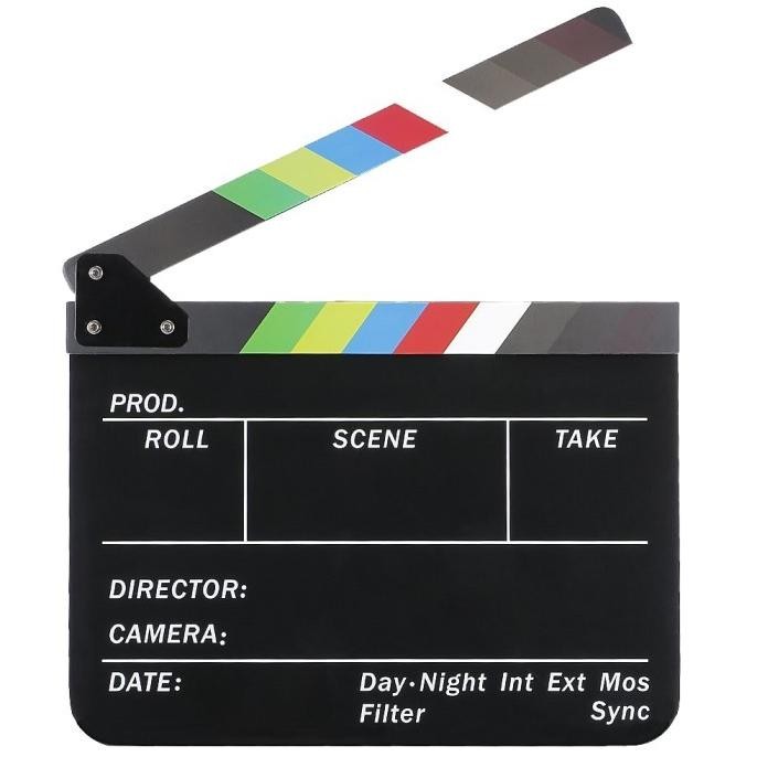 

[Expert] Profesional Clapper Board Colorfull Acrylic White Cutting Film Cut
