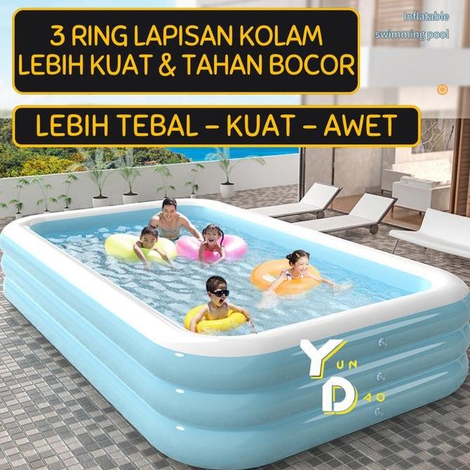 (Expert) KOLAM RENANG KARET ANAK/DEWASA JUMBO KOLAM POMPA TIUP INFLATABLE POOL