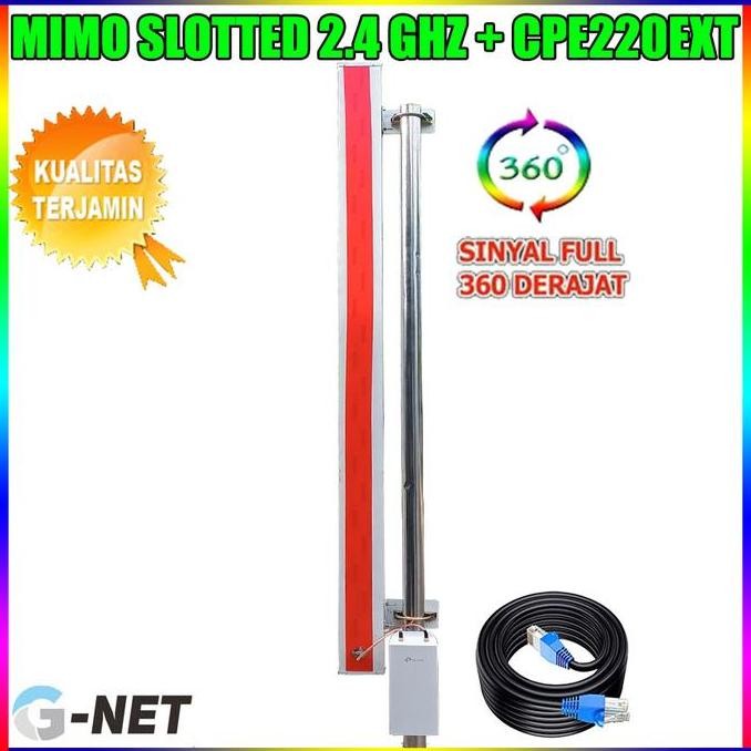 Antena Wifi Outdoor 2,4 Ghz Mimo Slotted 22 Dbi + Cpe220 Ext 30 Dbm New Stok