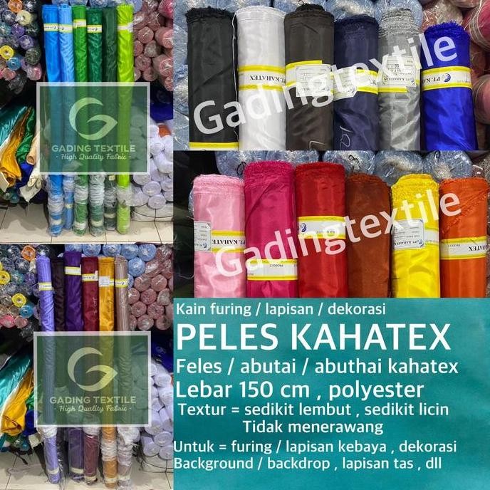 ( per 1 roll ) kain furing PELES KAHATEX abutai abuthai lebar 150 cm bahan furing lapisan kebaya bru