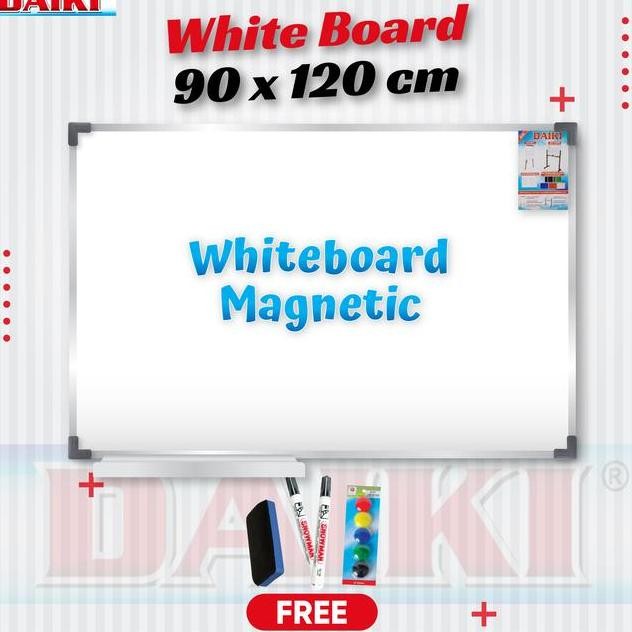 

Whiteboard Papan Tulis Magnetic Daiki Uk 90X120 Cm