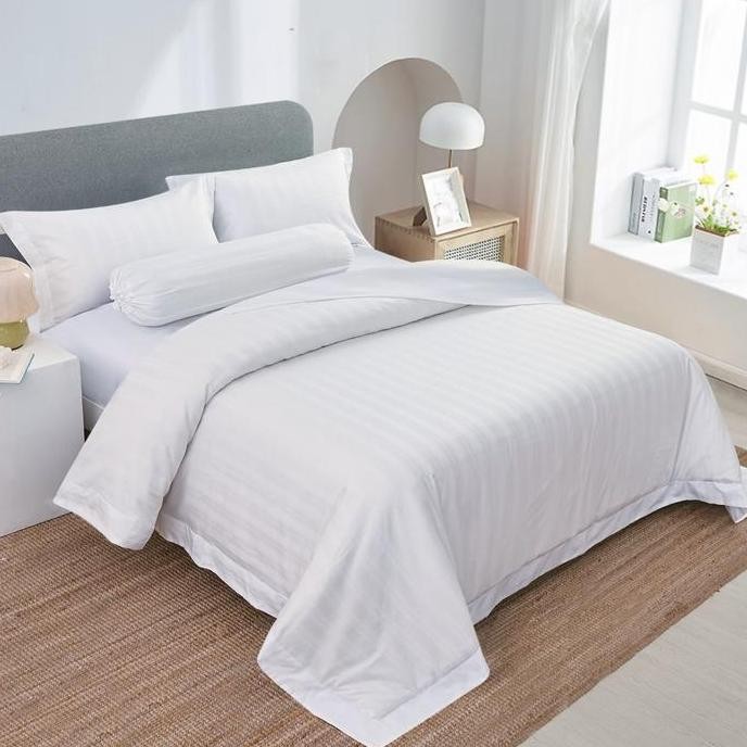 Informa Fiore 180X200 cm Set 6 Pcs Seprai King Katun Satin Jacquard Aslan Sprei Polos Seprai Aesthet