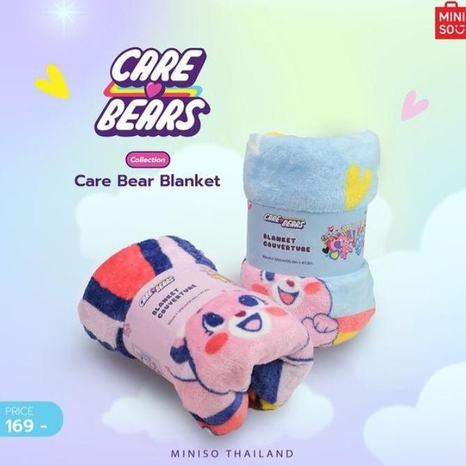 Selimut Lembut Care Bears Lucu - Miniso Care Bears Printed Blanket