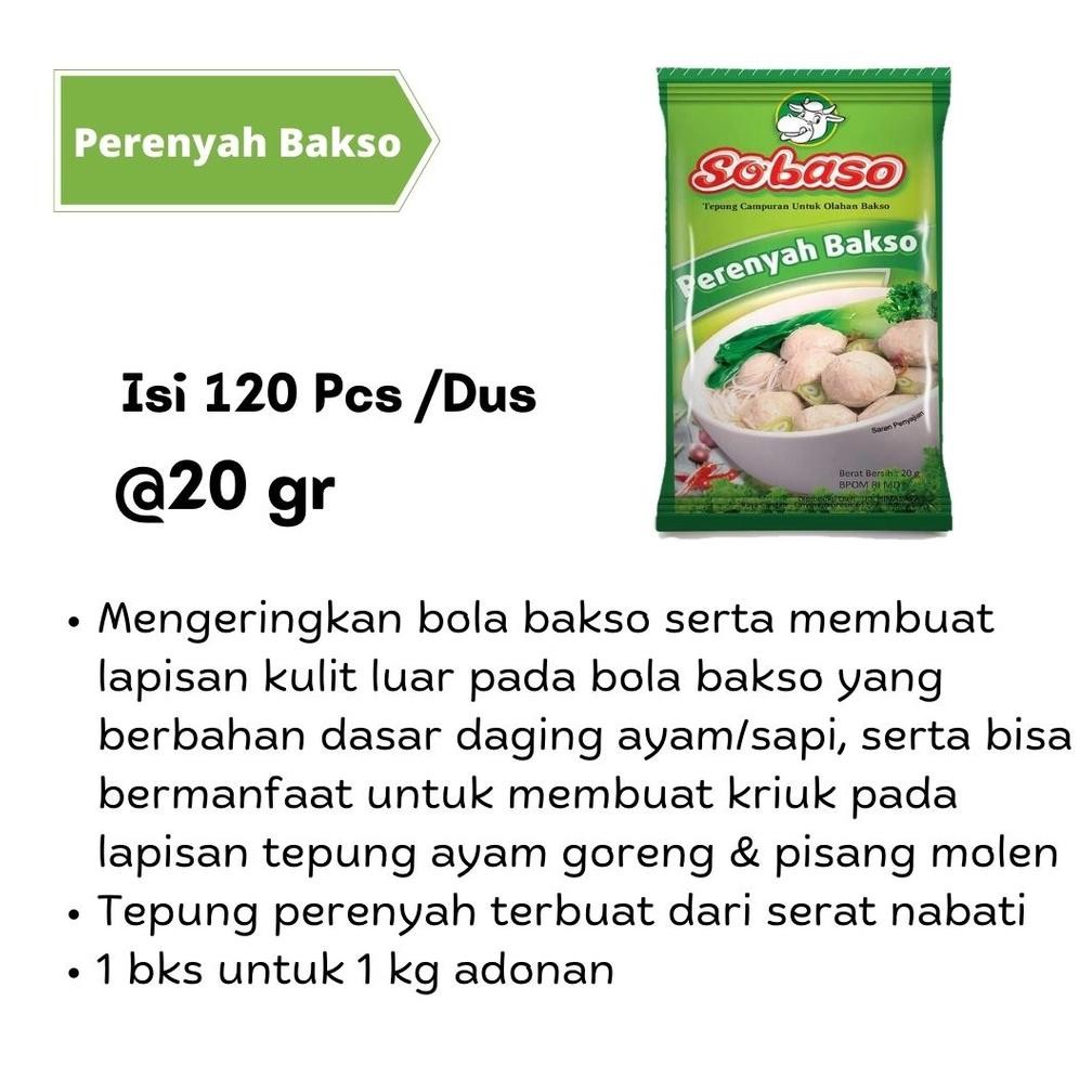 

1 Pack Tepung Perenyah Bakso Sobaso 20gr Halal Renyah SV13