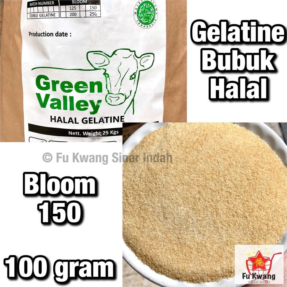 

Gelatine Gelatin Bubuk Halal Green Valley 100 Gram SV