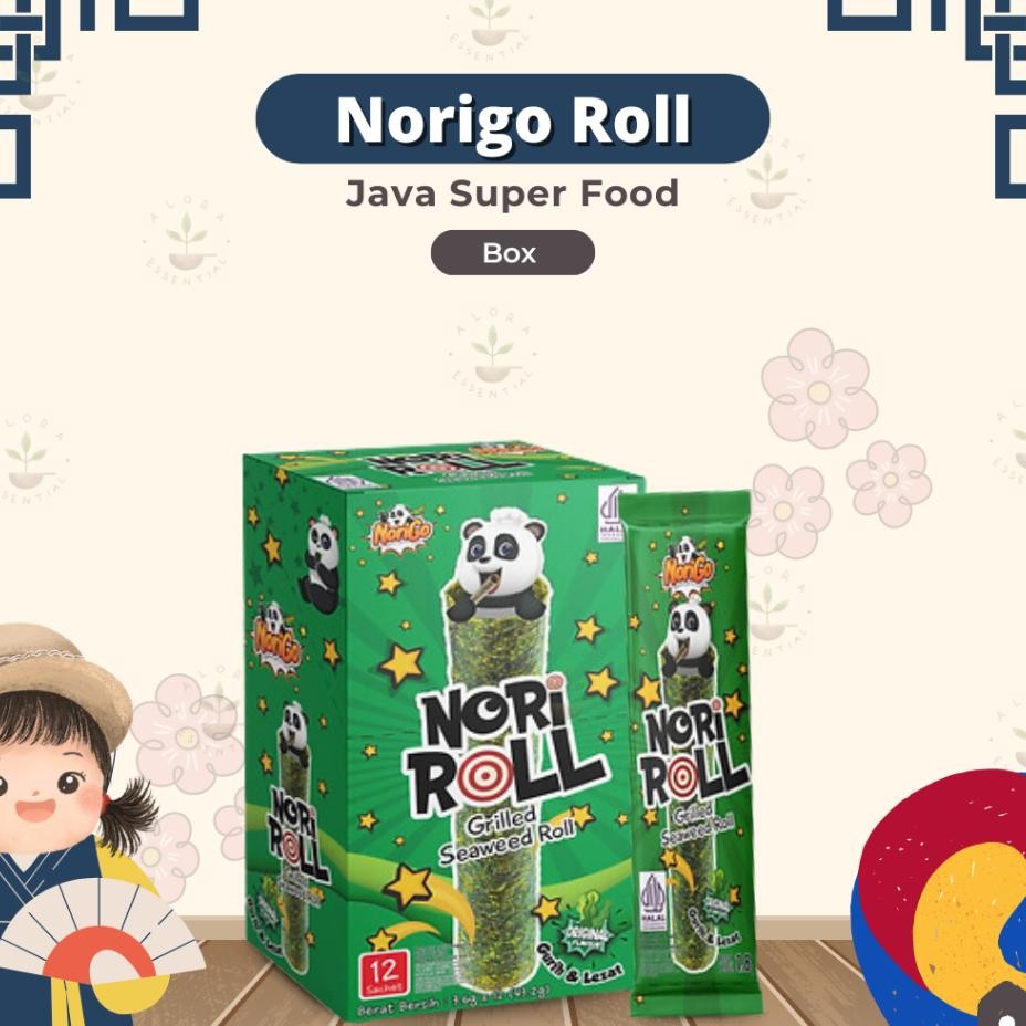 

Java Ngo Roll Sna N Roll Grilled Seaweed Roll 1 Box Isi 12Pcs Sna Rumput Laut 2.5G Sna Cemilan Anak