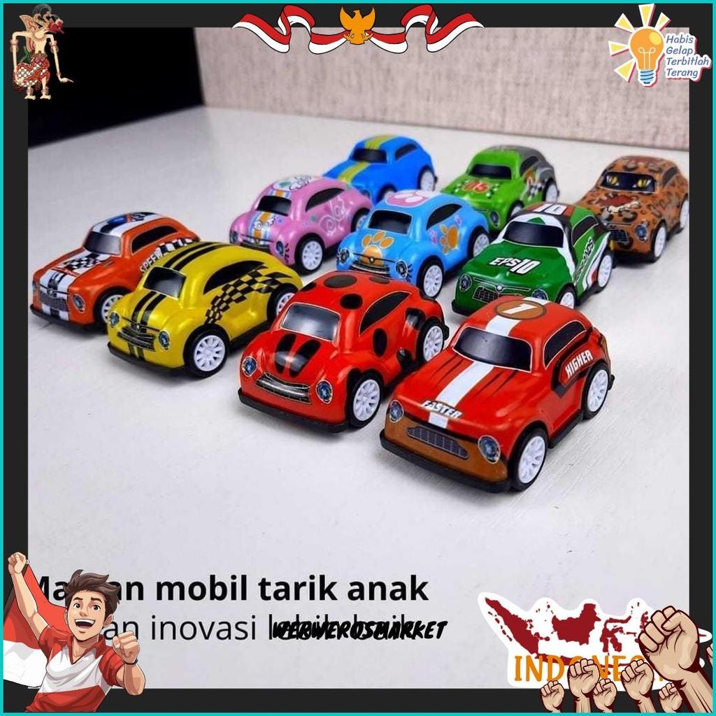 Grosir Isi 20Pcs Mainan Mobil Mini Pullback Mix Motif -  Renceng (Jm20252) & Curah (Mix)) Siap Kirim