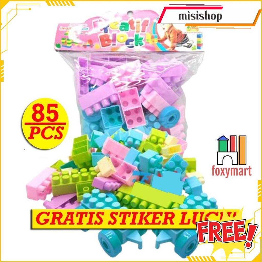 Mainan Block Balok Besar 96 Pcs Mainan Blok Anak Edukasi Balok Susun Bongkar Pasang Robot Mobil Puzz