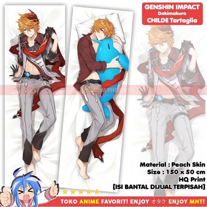 Sarung Bantal Anime Dakimakura Genshin Impact : Childe Tartaglia Whale