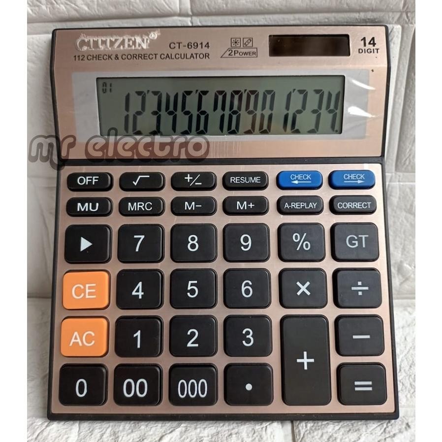 

KALKULATOR CT 6914 - 14 DIGIT - CHECK AND CORRECT - LAYAR BESAR - KALKULATOR MEJA DAGANG - KALKULATOR PASAR - KALKULATOR KANTOR