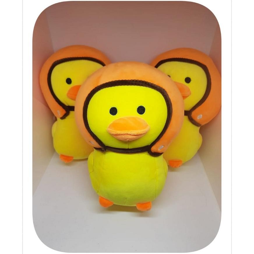 Ready Boneka Bebek Kuning Lucu Bebek Pakai Helm Yellow Duck