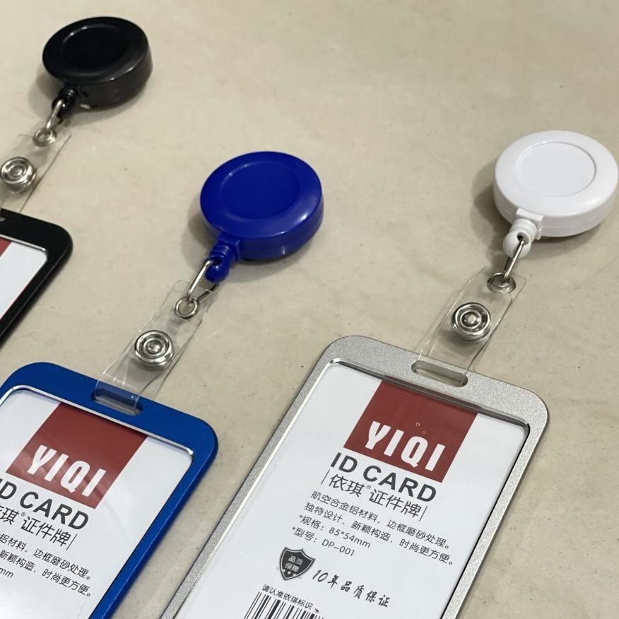 

JH8 Tempat Id card name tag Casing ID Card Case Alumunium Besi Dengan Yoyo 1 Set Warna