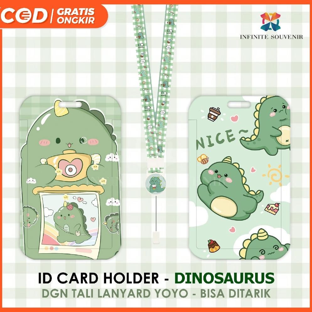 

JH8 (N017) ID Card Holder Tali Yoyo Dinosaurus / Nametag Yoyo / Card Holder Yoyo / Cat / Card Holder Tali Bisa Ditarik