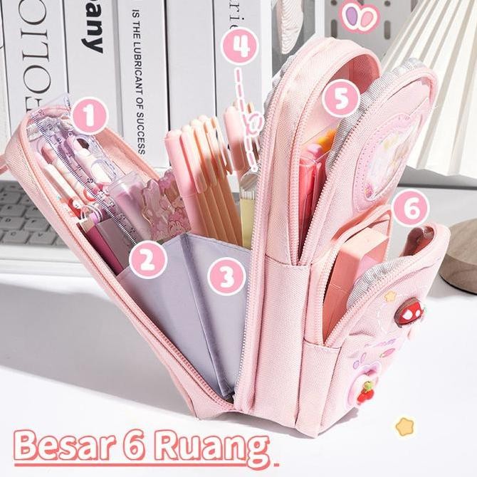 

ReadyCute Stationary Pencil Kotak Pensil Case Hiasan Glitter Karakter 3d Model Sekolah Cewek Lucu Korea Kapasitas Besar Bahan Pvc Kanvas Kids Popular AS
