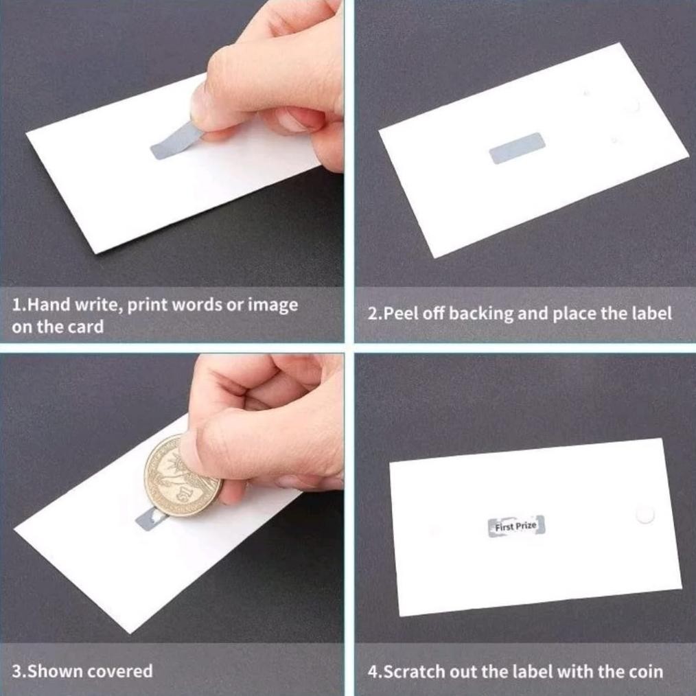 

JH8 1000pcs Scratch Off Pin Label Sticker Label Gosok Scratch Sticker Uk 6 x 22mm