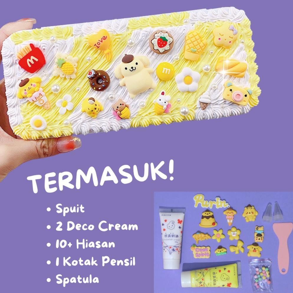 

JH8 Kit Kotak Pensil DIY / DIY Deco Cream Kit / DIY Pencilcase / DIY Kotak Pensil / Cream Glue Set / Tempat Pensil Menghias / DIY Kit Kotak Pensil / Deco Cream Clay Pencil Box