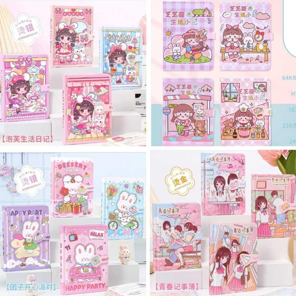 

JH8 Journal cute magnetic A5/A6 notebook diary agenda planner jurnal buku note hardcover